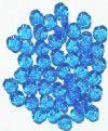 50 9mm 3 Petal Transparent Blue Pansy Flower Beads